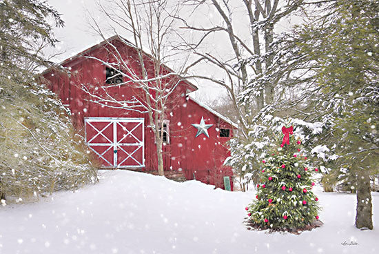 Lori Deiter LD2510 - LD2510 - Secluded Holiday - 18x12 Barn, Farm, Christmas Tree, Winter, Christmas, Holidays, Snow from Penny Lane