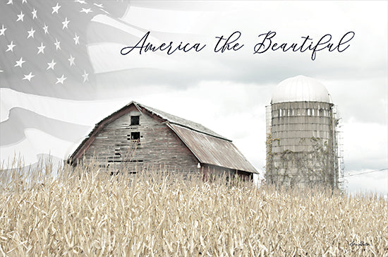 Lori Deiter LD2531 - LD2531 - America the Beautiful - 18x12 America the Beautiful, Farm, Barn, Harvest, American Flag, Patriotic, Photography from Penny Lane