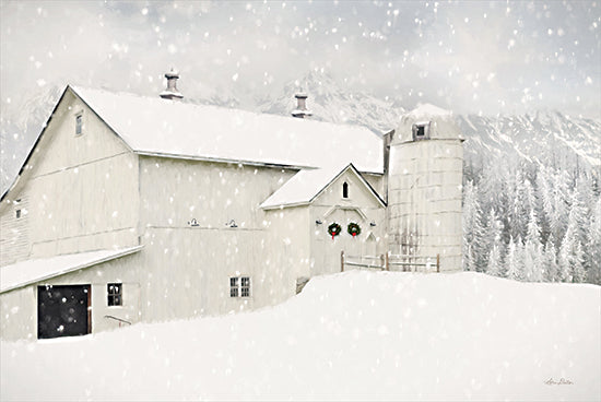 Lori Deiter LD2605 - LD2605 - Snowy Mountain Farm - 18x12 Winter, Farm, Barn, White Barn, Landscape, Snow, Photography from Penny Lane