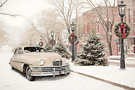 Lori Deiter LD2623 - LD2623 - Retro Packard in Wellsboro   - 18x12 Town, Car, Packard, Vintage, Retro, Holidays, Christmas, Winter, Snow, Street, Lamppost, Photography from Penny Lane