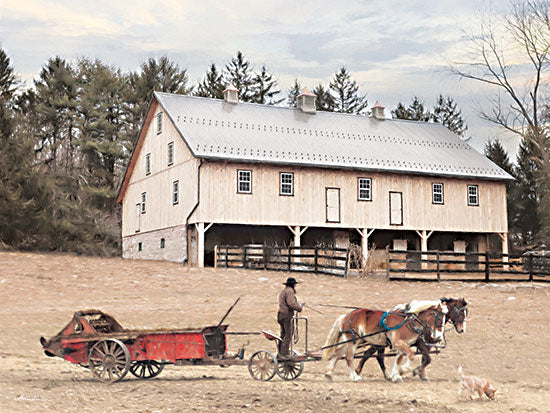 Lori Deiter LD2631 - LD2631 - Winter Fertilizing - 16x12 Barn, Farm, Farmer, Horses, Photography, Working Farm from Penny Lane