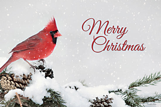 Lori Deiter LD2714 - LD2714 - Merry Christmas Cardinal - 18x12 Christmas, Holidays, Cardinal, Bird, Merry Christmas, Typography, Signs, Winter, Pine Tree from Penny Lane
