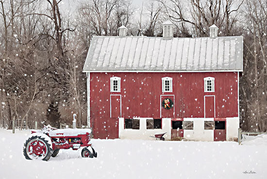 Lori Deiter LD2719 - LD2719 - Lickdale Farm in Winter - 18x12 Barn, Red Barn, Farm, Tractor, Winter, Snow, Photography, Trees from Penny Lane