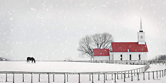 Lori Deiter LD2720 - LD2720 - The Old Meetinghouse - 18x9 Church, Religious, Country Church, Winter, Farmhouse/Country, Snow, Photography, Horse, Landscape, Horse Farm from Penny Lane