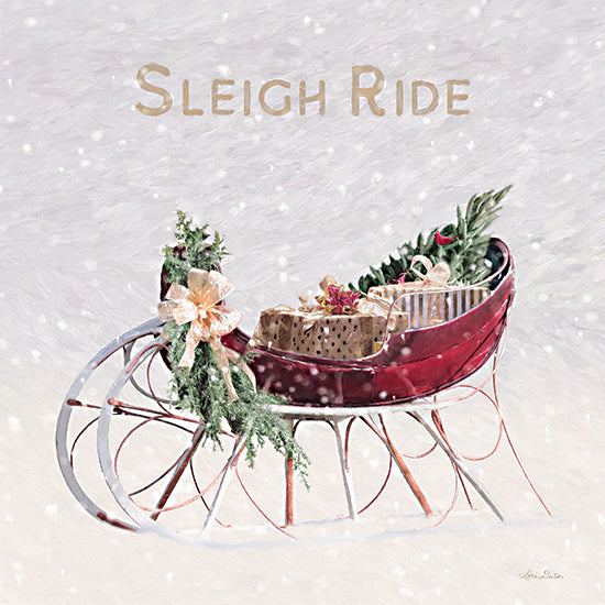 Lori Deiter LD2784 - LD2784 - Sleigh Ride I - 12x12 Sleigh Ride, Sleigh, Christmas, Holidays, Presents, Photography, Typography, Signs from Penny Lane