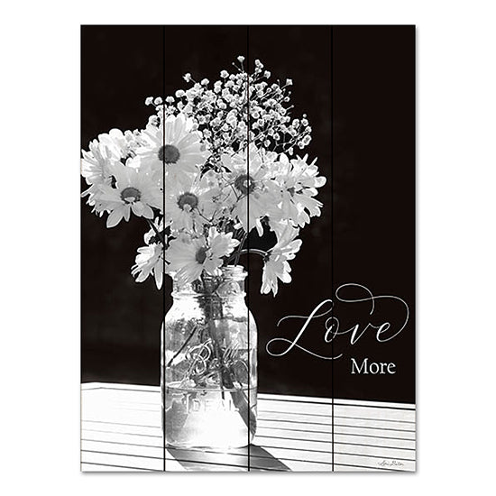 Lori Deiter LD2796PAL - LD2796PAL - Love More - 12x16 Love More, Flowers, Ball Jar, Photography, Black & White, Signs from Penny Lane