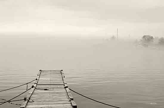 Lori Deiter LD2854 - LD2854 - Foggy Dock - 18x12 Coastal, Dock, Fog, Photography, Black & White from Penny Lane