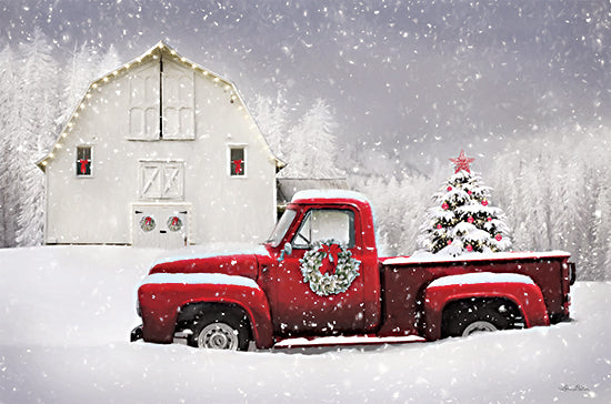 Lori Deiter LD2918 - LD2918 - Candy Red Christmas - 18x12 Truck, Red Truck, Photography, Christmas, Holidays, White Barn, Barn, Farm, Winter from Penny Lane