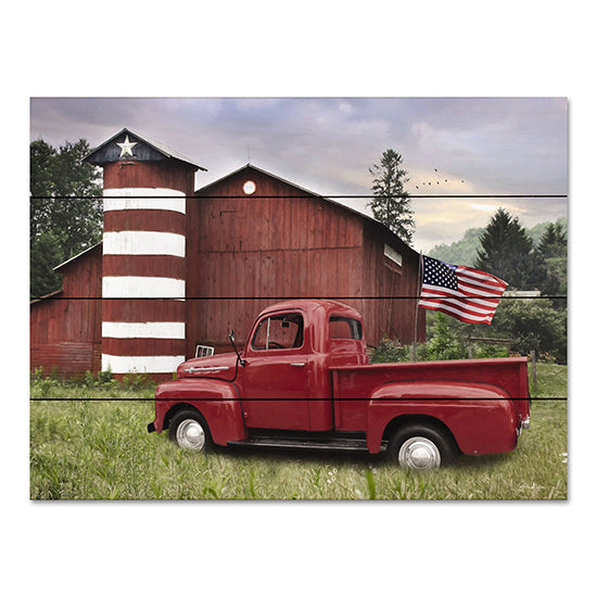 Lori Deiter LD2929PAL - LD2929PAL - Patriotic Farm - 16x12 Patriotic Farm, Barn, Farm, Truck, Red Truck, American Flag, Patriotic, Photography from Penny Lane