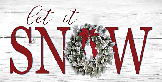Lori Deiter LD2942 - LD2942 - Let It Snow - 18x9 Winter, Signs, Let It Snow, Typography, Wreath, Greenery from Penny Lane