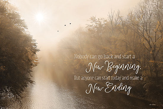 Lori Deiter LD3042 - LD3042 - A New Ending - 18x12 Inspirational, New Beginning, Lake, Trees, Typography, Signs, Motivational, Photography from Penny Lane