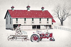 LD3067 - Red and White Christmas Barn - 18x12