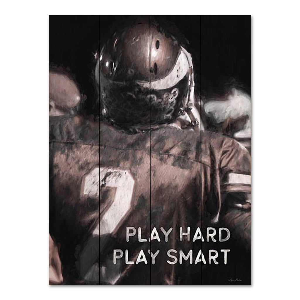 Lori Deiter LD3085PAL - LD3085PAL - Play Hard, Play Smart - 12x16 Sports, Football, Football Player, Play Hard, Play Smart, Typography, Signs, Textual Art, Sepia, Masculine, Fall, Photography from Penny Lane
