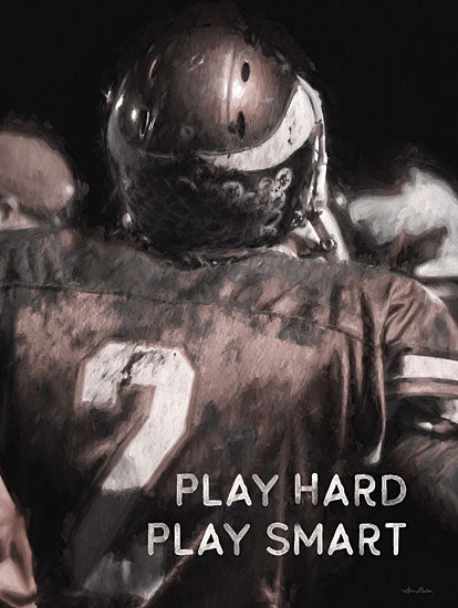 Lori Deiter LD3085 - LD3085 - Play Hard, Play Smart - 12x16 Sports, Football, Football Player, Play Hard, Play Smart, Typography, Signs, Textual Art, Sepia, Masculine, Fall, Photography from Penny Lane