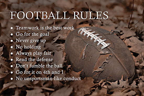 Lori Deiter LD3086 - LD3086 - Football Rules - 18x12 Football, Sports, Football Rules, Rules, Typography, Signs, Textual Art, Fall, Teamwork, Masculine, Leaves, Photography from Penny Lane