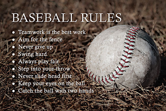 Lori Deiter LD3087 - LD3087 - Baseball Rules - 18x12 Baseball, Sports, Baseball Rules, Rules, Typography, Signs, Textual Art, Spring, Teamwork, Masculine, Leaves, Photography from Penny Lane