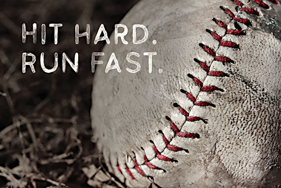 Lori Deiter LD3088 - LD3088 - Hit Hard, Run Fast - 18x12 Sports, Baseball, Hit Hard, Run Fast, Typography, Signs, Textual Art, Masculine, Summer, Photography from Penny Lane