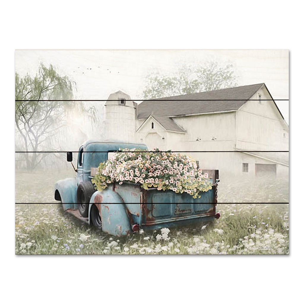 Lori Deiter LD3097PAL - LD3097PAL - Full of Flowers - 16x12 Flowers, Truck, Teal Truck, Farm, Wildflowers, Barn, Photography, Spring, Cottage/Country from Penny Lane