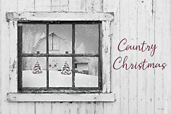 Lori Deiter LD3208 - LD3208 - Country Christmas Window - 18x12 Christmas, Holidays, Country Christmas, Typography, Signs, Textual Art, Window, Barn, Farm, Photography, Winter, Farmhouse/Country from Penny Lane