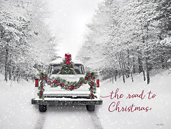 Lori Deiter LD3212 - LD3212 - The Road to Christmas - 16x12 Christmas, Holidays, The Road to Christmas, Typography, Signs, Textual Art, Photography, Winter, Christmas Tree, Forest, Road, Truck, Truck Bed from Penny Lane