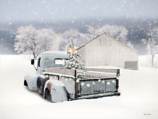 Lori Deiter LD3224 - LD3224 - Christmas Blues - 16x12 Christmas, Holidays, Barn, Farm, Winter, Truck, Blue Truck, Christmas Tree, Snow, Landscape from Penny Lane