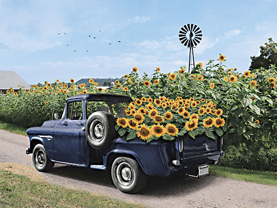 Lori Deiter LD3234 - LD3234 - Sunny Days and Sunflowers - 16x12 Truck, Sunflowers, Flowers, Fall, Windmill, Farm, Sunflower Farm, Photography,  Road from Penny Lane