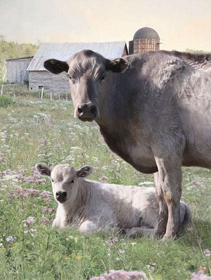 Lori Deiter LD3239 - LD3239 - Spring on the Farm - 12x16 Photography, Farm, Cows, Mother and Child, Calf, Landscape, Barn, Wildflowers, Fields from Penny Lane