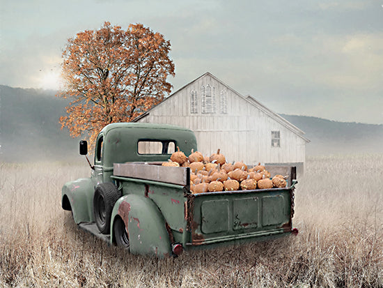 Lori Deiter LD3261 - LD3261 - Fall Finds    - 16x12 Photography, Fall, Farm, Pumpkins, Barn, Truck, Green Truck, Tree, Wheat Field, Landscape, Farmhouse/Country from Penny Lane