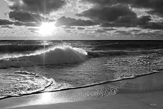 Lori Deiter LD3279 - LD3279 - Crashing Waves II - 18x12 Coastal, Photography, Black & White, Ocean, Waves, Beach, Landscape, Sand, Sky, Clouds, Sun, Sun Rays, Crashing Waves from Penny Lane
