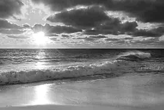 Lori Deiter LD3280 - LD3280 - Crashing Waves III - 18x12 Coastal, Photography, Ocean, Waves, Beach, Clouds, Black & White, Sun, Landscape from Penny Lane