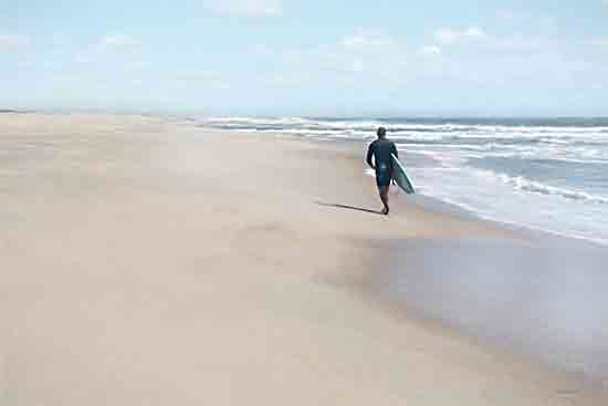 Lori Deiter LD3289 - LD3289 - Solo Surfer - 18x12 Photography, Surfer, Man, Ocean, Coastal, Beach, Sand, Landscape from Penny Lane