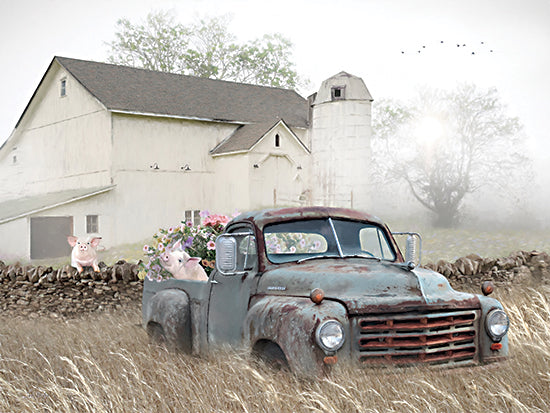 Lori Deiter LD3322 - LD3322 - The Great Escape - 16x12 Barn, Farm, Photography, Truck, Blue Truck, Pigs, Flower Truck, The Great Escape, Landscape from Penny Lane