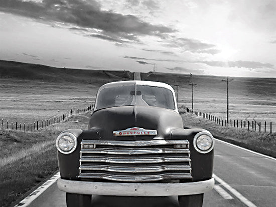 Lori Deiter LD3433 - LD3433 - The Open Road - 16x12 Photography, Car, Automobile, Vintage, Road, Landscape, The Open Road, Masculine, Black & White from Penny Lane