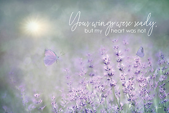 Lori Deiter LD3572 - LD3572 - Your Wings Were Ready - 18x12 Bereavement, Lavender Field, Landscape, Your Wings were Ready, but My Heart was Not, Typography, Signs, Textual Art, Butterflies, Photography  from Penny Lane
