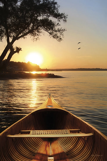 Lori Deiter LD766 - Sunset on the Lake I - Lake, Trees, Canoe, Sun from Penny Lane Publishing