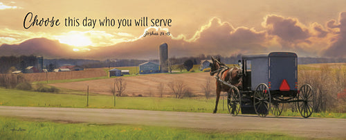 Lori Deiter LD845A - Choose the Day - Amish, Horse and Buggy, Landscape, Inspirational, Animals, Photography, Religion, Sign from Penny Lane Publishing