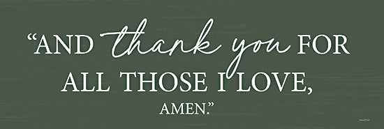 lettered & lined LET1001 - LET1001 - Thank You - 18x6 Religious, And Thank You for All Those I Love, Amen, Typography, Signs, Textual Art, Green & White from Penny Lane