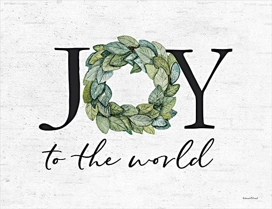 lettered & lined LET174 - LET174 - Joy to the World - 16x12 Joy to the World, Wreath, Greenery, Christmas, Holidays, Signs from Penny Lane