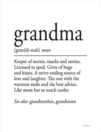lettered & lined LET192 - LET192 - Grandma Definition - 12x16 Grandma Definition, Grandma, Family, Humor, Typography, Signs from Penny Lane