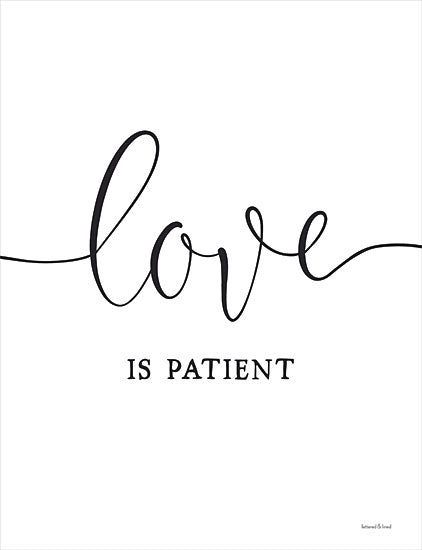 lettered & lined LET202 - LET202 - Love is Patient - 12x16 Love is Patient, Calligraphy, Black & White, Signs from Penny Lane
