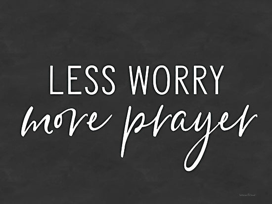 lettered & lined LET218 - LET218 - Less Worry, More Prayer - 16x12 Less Worry, More Prayer, Prayers, Typography, Black & White, Signs from Penny Lane