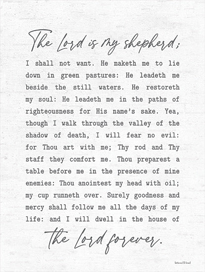 lettered & lined LET240 - LET240 - The Lord is My Shepherd - 12x16 The Lord is My Shepherd, Bible Verse, Psalm, Religious, Typography, Signs from Penny Lane