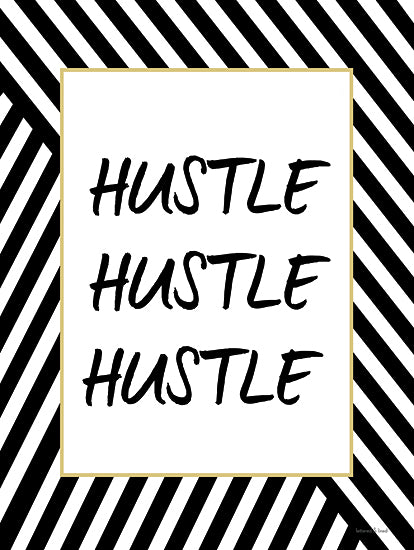 lettered & lined LET282 - LET282 - Hustle - 12x16 Hustle, Motivational, Border, Black & White, Typography, Signs from Penny Lane