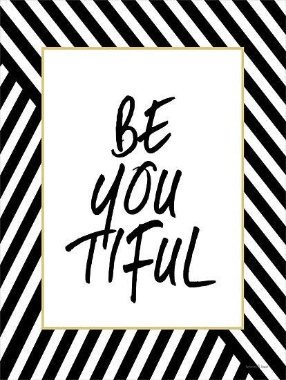 lettered & lined LET283 - LET283 - Be-YOU-tiful - 12x16 Be You, Beautiful You, Motivational, Typography, Border, Black & White, Signs from Penny Lane