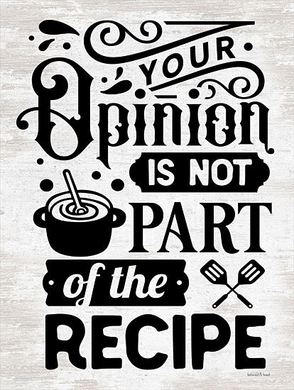 lettered & lined LET358 - LET358 - Your Opinion II - 12x16 Recipe, Kitchen, Humorous, Typography, Signs from Penny Lane