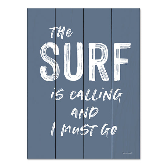 lettered & lined LET370PAL - LET370PAL - The Surf is Calling - 12x16 The Surf is Calling and I Must Go, Coastal, Summer, Beach, Typography, Signs from Penny Lane