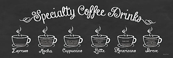 lettered & lined LET428A - LET428A - Specialty Coffee Drinks - 36x12 Specialty Coffee Drinks, Coffee, Kitchen, Coffee Cups, Black & White, Typography, Signs from Penny Lane