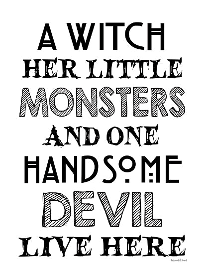 lettered & lined LET459 - LET459 - A Witch - 12x16 Witch, Monsters, Devil, Halloween, Whimsical, Typography, Black & White, Signs from Penny Lane