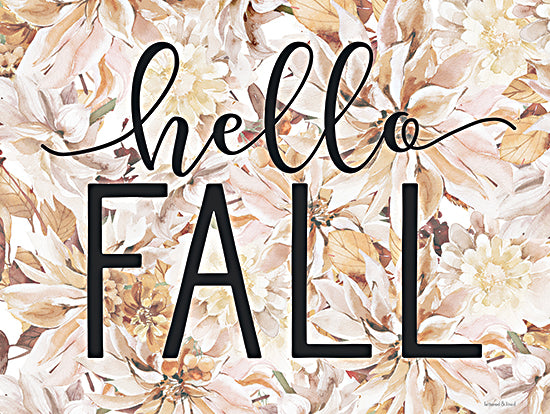 lettered & lined LET467 - LET467 - Hello Fall   - 16x12 Fall, Hello Fall, Typography, Signs, Textual Art, Flowers, White Flowers from Penny Lane