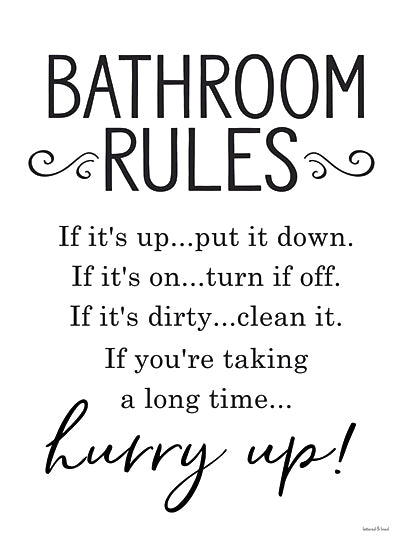 lettered & lined LET508 - LET508 - Bathroom Rules - 12x16 Bathroom Rules, Bath, Bathroom, Rules, Typography, Signs from Penny Lane